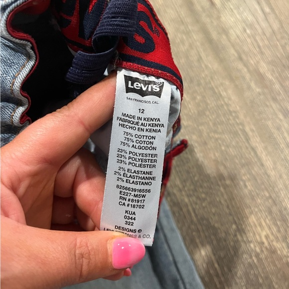 Levis Jeans Boys Straight Leg Mid Rise Light Wash Cotton Denim Blue Size 12 - Picture 5 of 9